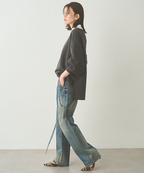 Whim Gazette（ウィムガゼット）の「【WEB＆一部店舗限定カラー】リラックススウェットプルオーバー（スウェット・レディース・グレイッシュベージュ/チャコールグレー/ライトグレー・FREE）」の20枚目の写真