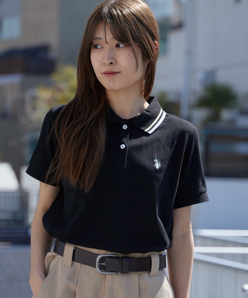 U.S. POLO ASSN.(ユーエスポロアッスン)の「U.S. POLO ASSN./ユーエスポロアッスン ラインデザイン ロゴ刺繍 ポロシャツ 秋 秋服 2026年秋冬(ポロシャツ・レディース・オフホワイト/ブラック/ネイビー/イエロー/ピンク・M/L)」の3枚目の写真