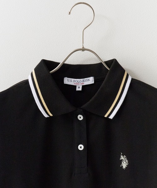 U.S. POLO ASSN.(ユーエスポロアッスン)の「U.S. POLO ASSN./ユーエスポロアッスン ラインデザイン ロゴ刺繍 ポロシャツ 秋 秋服 2026年秋冬(ポロシャツ・レディース・オフホワイト/ブラック/ネイビー/イエロー/ピンク・M/L)」の6枚目の写真