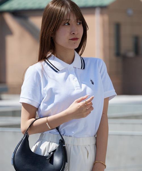 U.S. POLO ASSN.(ユーエスポロアッスン)の「U.S. POLO ASSN./ユーエスポロアッスン ラインデザイン ロゴ刺繍 ポロシャツ 秋 秋服 2026年秋冬(ポロシャツ・レディース・オフホワイト/ブラック/ネイビー/イエロー/ピンク・M/L)」の13枚目の写真