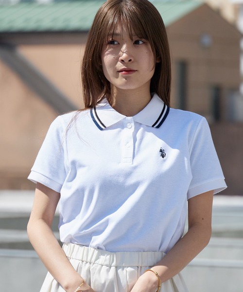 U.S. POLO ASSN.(ユーエスポロアッスン)の「U.S. POLO ASSN./ユーエスポロアッスン ラインデザイン ロゴ刺繍 ポロシャツ 秋 秋服 2026年秋冬(ポロシャツ・レディース・オフホワイト/ブラック/ネイビー/イエロー/ピンク・M/L)」の14枚目の写真