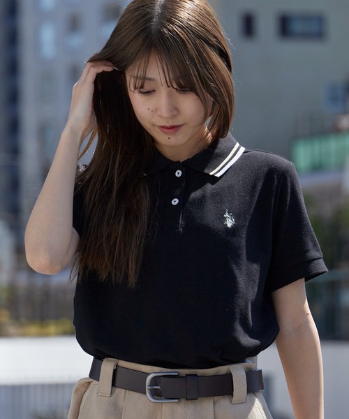 U.S. POLO ASSN.(ユーエスポロアッスン)の「U.S. POLO ASSN./ユーエスポロアッスン ラインデザイン ロゴ刺繍 ポロシャツ 秋 秋服 2026年秋冬(ポロシャツ・レディース・オフホワイト/ブラック/ネイビー/イエロー/ピンク・M/L)」の20枚目の写真