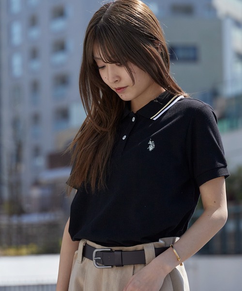 U.S. POLO ASSN.(ユーエスポロアッスン)の「U.S. POLO ASSN./ユーエスポロアッスン ラインデザイン ロゴ刺繍 ポロシャツ 秋 秋服 2026年秋冬(ポロシャツ・レディース・オフホワイト/ブラック/ネイビー/イエロー/ピンク・M/L)」の21枚目の写真