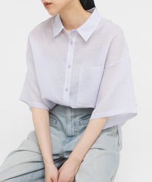 KBF（ケイビーエフ）の「シアーストライプBIGシャツ（シャツ/ブラウス）」