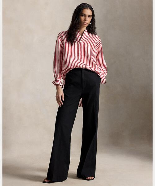 POLO RALPH LAUREN（ポロ ラルフ ローレン）の「ストライプド リネンコットン シャツ（シャツ/ブラウス・レディース・ホワイト・4/6/8/00/2/0）」の5枚目の写真