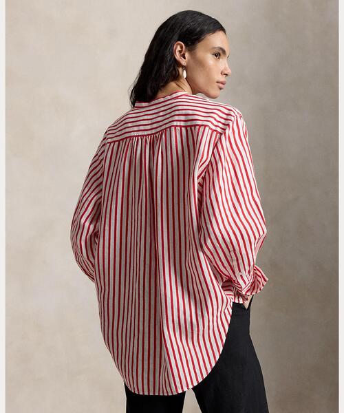 POLO RALPH LAUREN（ポロ ラルフ ローレン）の「ストライプド リネンコットン シャツ（シャツ/ブラウス・レディース・ホワイト・4/6/8/00/2/0）」の6枚目の写真