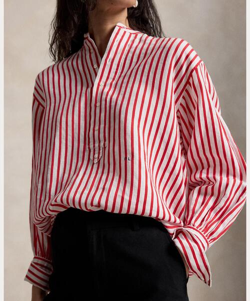 POLO RALPH LAUREN（ポロ ラルフ ローレン）の「ストライプド リネンコットン シャツ（シャツ/ブラウス・レディース・ホワイト・4/6/8/00/2/0）」の7枚目の写真