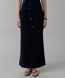 STEP AROUND（ステップアラウンド）の「Pile Jersey Maxi Straight Skirt_BLACK（スカート）」