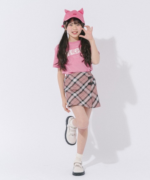 URBAN CHERRY(アーバンチェリー)の「【綿100%/吸水速乾】フラワーロゴプリントレースTシャツ(Tシャツ/カットソー・キッズ・ピンク/ネイビー/ホワイト・150cm/140cm/130cm/120cm/110cm)」の14枚目の写真