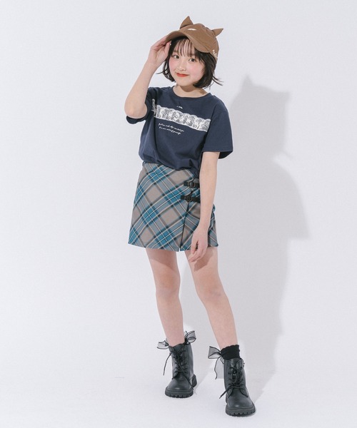 URBAN CHERRY(アーバンチェリー)の「【綿100%/吸水速乾】フラワーロゴプリントレースTシャツ(Tシャツ/カットソー・キッズ・ピンク/ネイビー/ホワイト・150cm/140cm/130cm/120cm/110cm)」の12枚目の写真