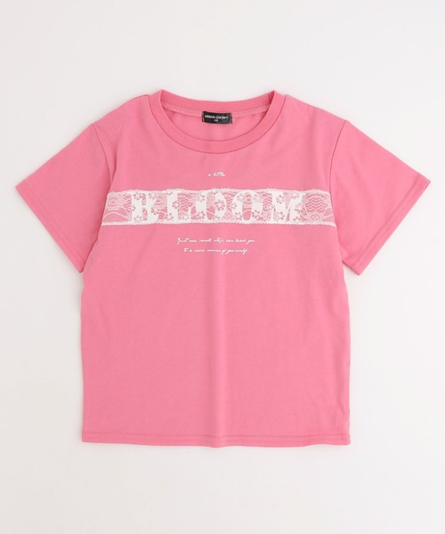 URBAN CHERRY(アーバンチェリー)の「【綿100%/吸水速乾】フラワーロゴプリントレースTシャツ(Tシャツ/カットソー・キッズ・ピンク/ネイビー/ホワイト・150cm/140cm/130cm/120cm/110cm)」の18枚目の写真