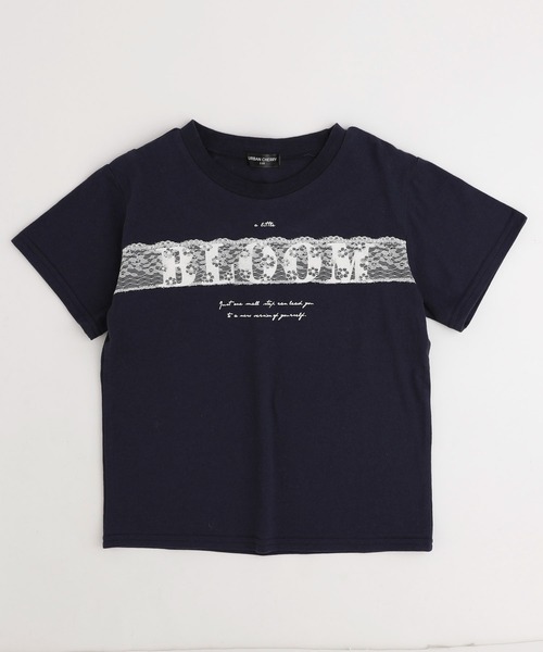 URBAN CHERRY(アーバンチェリー)の「【綿100%/吸水速乾】フラワーロゴプリントレースTシャツ(Tシャツ/カットソー・キッズ・ピンク/ネイビー/ホワイト・150cm/140cm/130cm/120cm/110cm)」の17枚目の写真