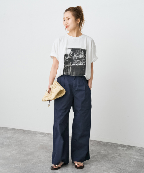 Spick & Span(スピックアンドスパン)の「ライトコットンストレートパンツ(その他パンツ・レディース・ベージュ/イエロー/ネイビー・40/38/36)」の12枚目の写真