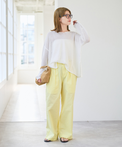 Spick & Span(スピックアンドスパン)の「ライトコットンストレートパンツ(その他パンツ・レディース・ベージュ/イエロー/ネイビー・40/38/36)」の11枚目の写真