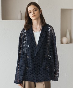 セール】DOUBLE TAILORED LACE JACKET / ダブルテーラードレース 