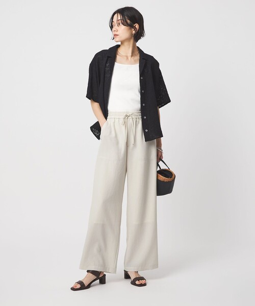 green label relaxing（グリーンレーベルリラクシング）の「［size SHORT/TALLあり］ドライクロスパンツ オフホワイト（その他パンツ・レディース・オフホワイト・SHORT/TALL/40/38/36/34）」の4枚目の写真