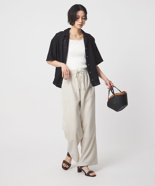 green label relaxing（グリーンレーベルリラクシング）の「［size SHORT/TALLあり］ドライクロスパンツ オフホワイト（その他パンツ・レディース・オフホワイト・SHORT/TALL/40/38/36/34）」の5枚目の写真