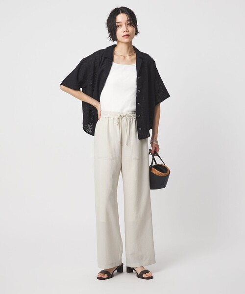 green label relaxing（グリーンレーベルリラクシング）の「［size SHORT/TALLあり］ドライクロスパンツ オフホワイト（その他パンツ・レディース・オフホワイト・SHORT/TALL/40/38/36/34）」の6枚目の写真