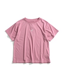 ショート丈 ワンポイント 刺繍ロゴ Tシャツ / クロップド チビT ミニT【ユニセックス】
