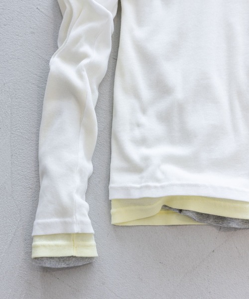 GLOBAL WORK（グローバルワーク）の「ヘンリーネック長袖/660941（Tシャツ/カットソー・レディース・ライトグレー/ホワイト/イエロー・LARGE/MEDIUM）」の16枚目の写真