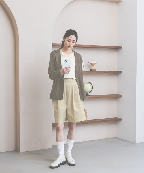 GLOBAL WORK（グローバルワーク）の「ヘンリーネック長袖/660941（Tシャツ/カットソー・レディース・ライトグレー/ホワイト/イエロー・LARGE/MEDIUM）」の17枚目の写真