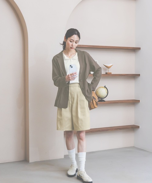 GLOBAL WORK（グローバルワーク）の「ヘンリーネック長袖/660941（Tシャツ/カットソー・レディース・ライトグレー/ホワイト/イエロー・LARGE/MEDIUM）」の18枚目の写真