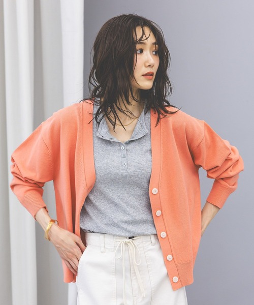 GLOBAL WORK（グローバルワーク）の「ヘンリーネック長袖/660941（Tシャツ/カットソー・レディース・ライトグレー/ホワイト/イエロー・LARGE/MEDIUM）」の5枚目の写真