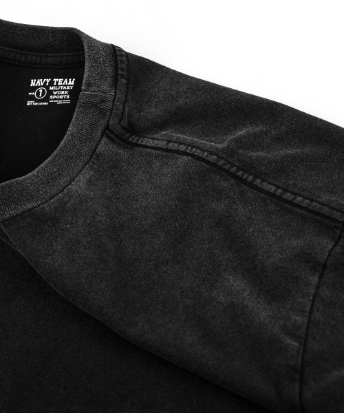 NAVYTEAM(ネイビーチーム)の「THE ROAR OF 74 ピグメントダイングロングTシャツ(Tシャツ/カットソー・レディース・ブラック×ベージュ・1/2/3)」の3枚目の写真