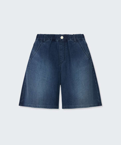 MUSINSA STANDARD KIDS（ムシンサスタンダードキッズ）の「[クールタンダード] ビッグブラシバミューダデニムパンツ [ディープインディゴ]（デニムパンツ・レディース・その他・110/120/130/140/150/160）」の5枚目の写真