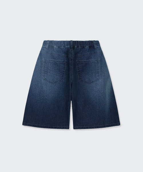 MUSINSA STANDARD KIDS（ムシンサスタンダードキッズ）の「[クールタンダード] ビッグブラシバミューダデニムパンツ [ディープインディゴ]（デニムパンツ・レディース・その他・110/120/130/140/150/160）」の4枚目の写真