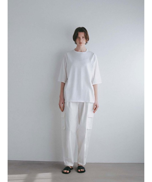 HER.(ハー)の「コットンナイロンニットTシャツ(ニット/セーター・レディース・グレー/ホワイト・フリー)」の3枚目の写真