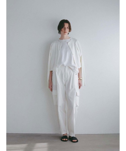 HER.(ハー)の「コットンナイロンニットTシャツ(ニット/セーター・レディース・グレー/ホワイト・フリー)」の4枚目の写真