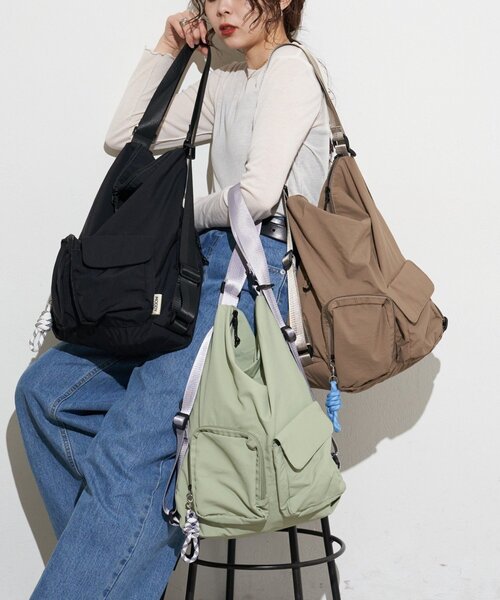 CIAOPANIC TYPY（チャオパニックティピー）の「【KAIRI企画】ミニショルダー付きマルチBAG（トートバッグ・レディース・ベージュ/カーキ/ブラック・ONE SIZE）」の3枚目の写真