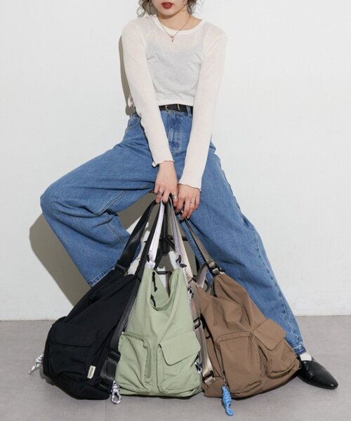 CIAOPANIC TYPY（チャオパニックティピー）の「【KAIRI企画】ミニショルダー付きマルチBAG（トートバッグ・レディース・ベージュ/カーキ/ブラック・ONE SIZE）」の14枚目の写真