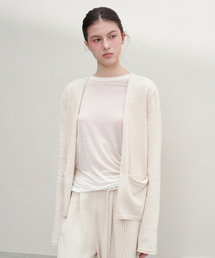 J'RIUM（ジェイリウム）の「ベスナ リネンオープンカーディガン オートミール（カーディガン/ボレロ）」