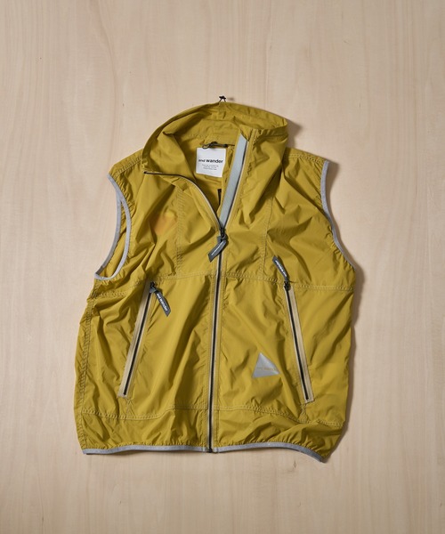 and wander/アンドワンダー】PERTEX wind vest（ベスト）｜and wander