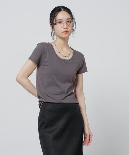 NANO universe(ナノユニバース)の「Anti Soaked(R) 汗染み防止カップ付きTシャツ(Tシャツ/カットソー・レディース・ホワイト/チャコール/ブラック・M/S)」の11枚目の写真