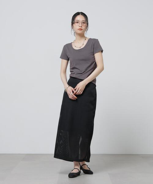 NANO universe(ナノユニバース)の「Anti Soaked(R) 汗染み防止カップ付きTシャツ(Tシャツ/カットソー・レディース・ホワイト/チャコール/ブラック・M/S)」の15枚目の写真
