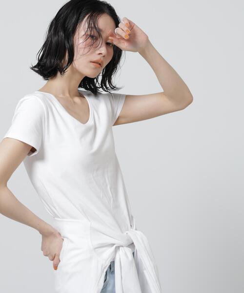 NANO universe(ナノユニバース)の「Anti Soaked(R) 汗染み防止カップ付きTシャツ(Tシャツ/カットソー・レディース・ホワイト/チャコール/ブラック・M/S)」の18枚目の写真