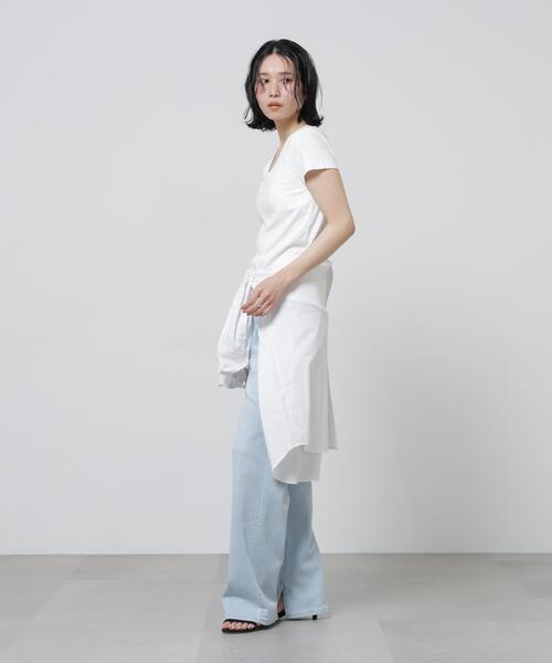 NANO universe(ナノユニバース)の「Anti Soaked(R) 汗染み防止カップ付きTシャツ(Tシャツ/カットソー・レディース・ホワイト/チャコール/ブラック・M/S)」の22枚目の写真
