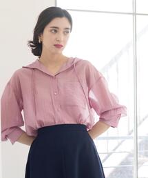 【洗濯機OK】フード付きシアーシャツ