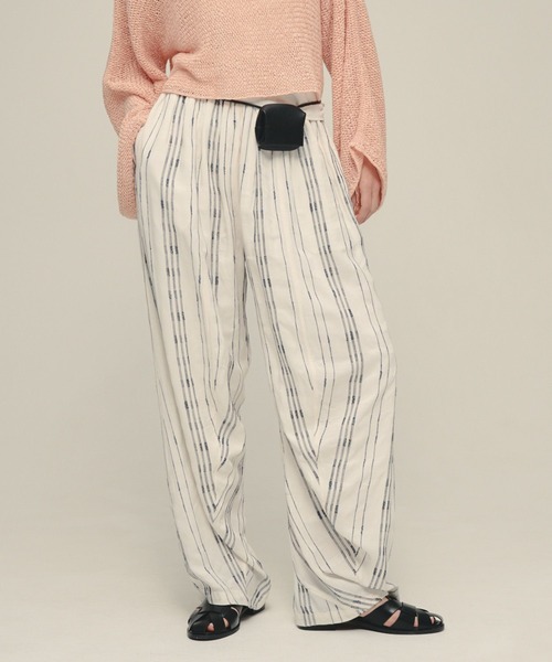 eL（エル）の「【eL】Made in India Stripe Pants/645472（その他パンツ・レディース・ホワイト系その他/ブラック系その他/ブラウン系その他・FREE）」の2枚目の写真