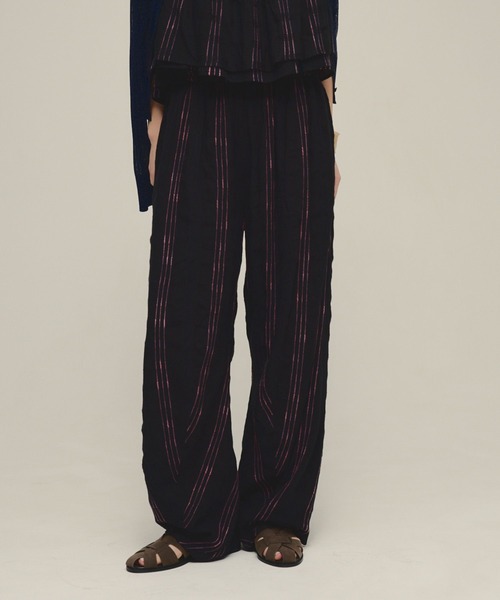 eL（エル）の「【eL】Made in India Stripe Pants/645472（その他パンツ・レディース・ホワイト系その他/ブラック系その他/ブラウン系その他・FREE）」の3枚目の写真