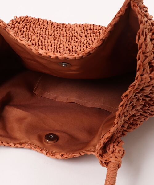 styiro(スタイロ)の「A4収納 軽量ペーパートートバッグ かごバッグ(かごバッグ・レディース・グリーン/パープル/オレンジ/ブラック/ブルー・FREE)」の7枚目の写真