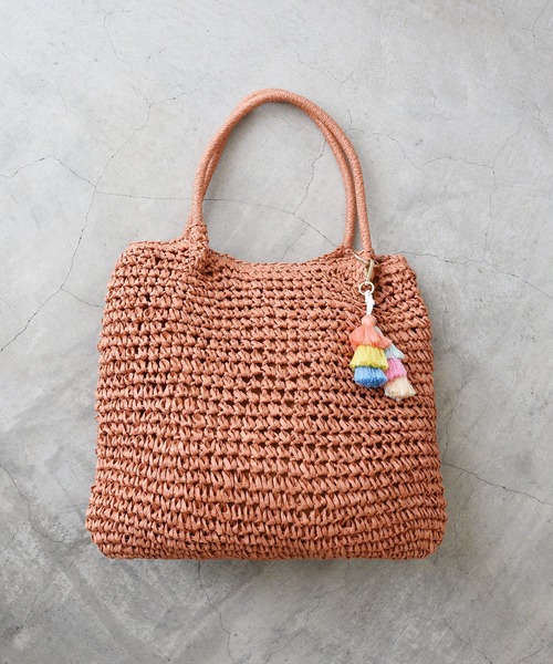 styiro(スタイロ)の「A4収納 軽量ペーパートートバッグ かごバッグ(かごバッグ・レディース・グリーン/パープル/オレンジ/ブラック/ブルー・FREE)」の22枚目の写真