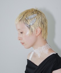 これからの季節にぴったり！アレキサンドリア　ストーン付きベージュヘアクリップ ビジューヘアクリップ cha26s033-ファッション通販サイト-chuclla,FANO