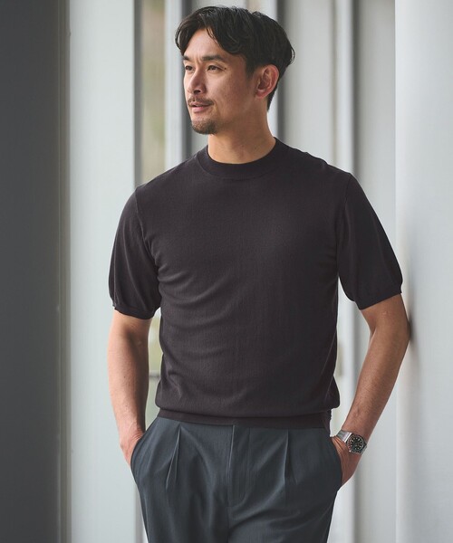 WEB限定】JUST fit ジャケイン モックネック 半袖 ニット（ニット
