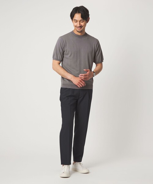 green label relaxing(グリーンレーベルリラクシング)の「【WEB限定】JUST fit ジャケイン モックネック 半袖 ニット(ニット/セーター・メンズ・ブラック/ダークブラウン/ダークグレー/グレー系・L/M/XL/S)」の14枚目の写真