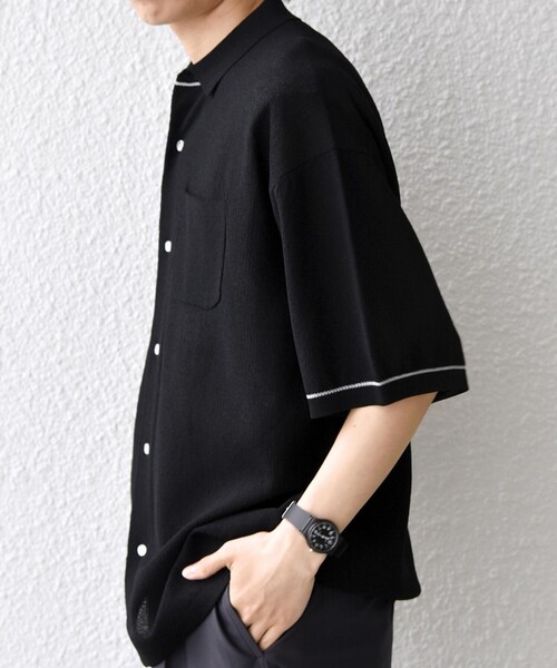 SHIPS any（シップス エニィ）の「SHIPS any:〈手洗い可能〉TEXBRID(R) ドライタッチ サマー ニット シャツ◇（シャツ/ブラウス・メンズ・ブラック/ネイビー/グリーン・LARGE/MEDIUM）」の22枚目の写真