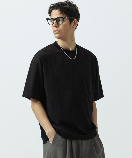 SLICK(スリック)の「【SLICK/スリック】Heavy Weight Sorona Jersey Pocket T-shirt/ヘヴィーウェイトソロナジャージポケットTシャツ(Tシャツ/カットソー・メンズ・ブルー/ホワイト/グレイッシュベージュ/ブラック・3/1/2)」の2枚目の写真